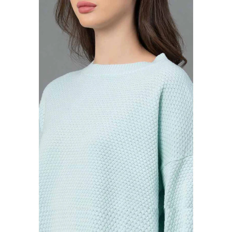 Women Mint Solid Sweater - Image 4