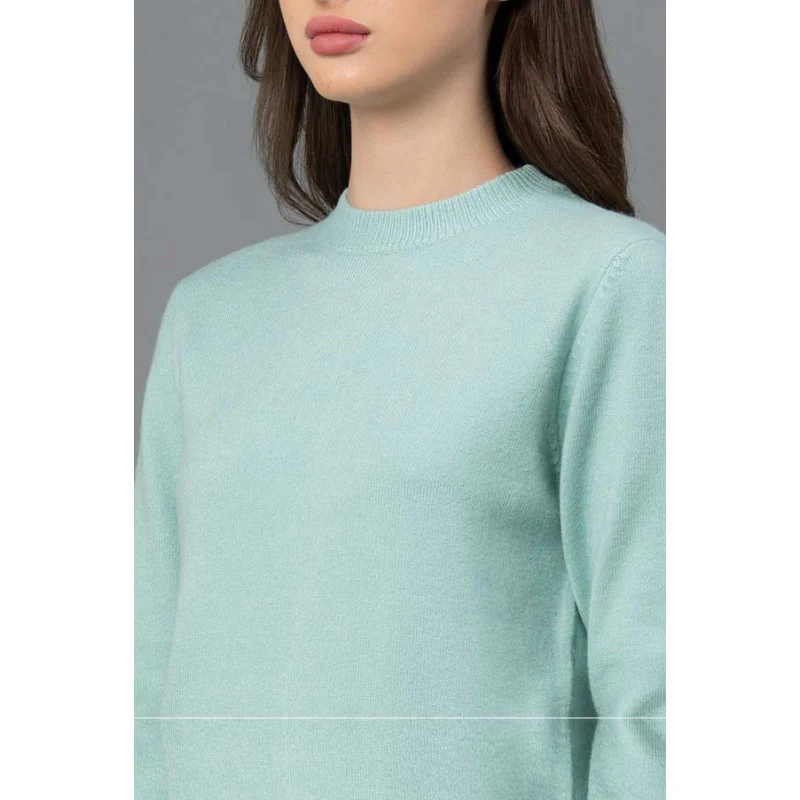 Women Mint Solid Sweater - Image 4