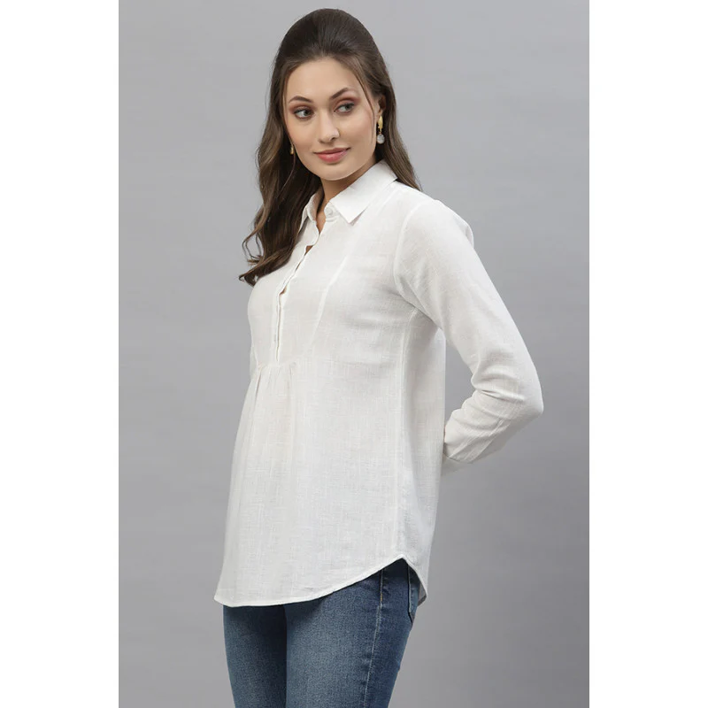Women Off White Blouse Top - Image 2