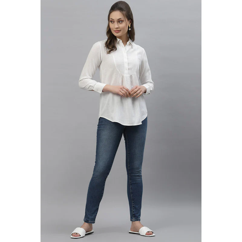 Women Off White Blouse Top - Image 5