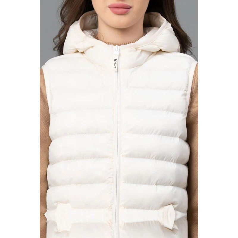 Women Off White Solid Jacket - Image 4
