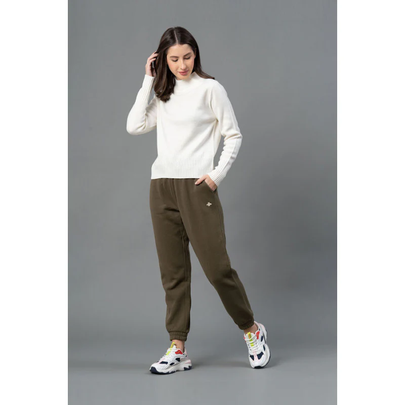 Women Off White Solid Sweater - Image 5