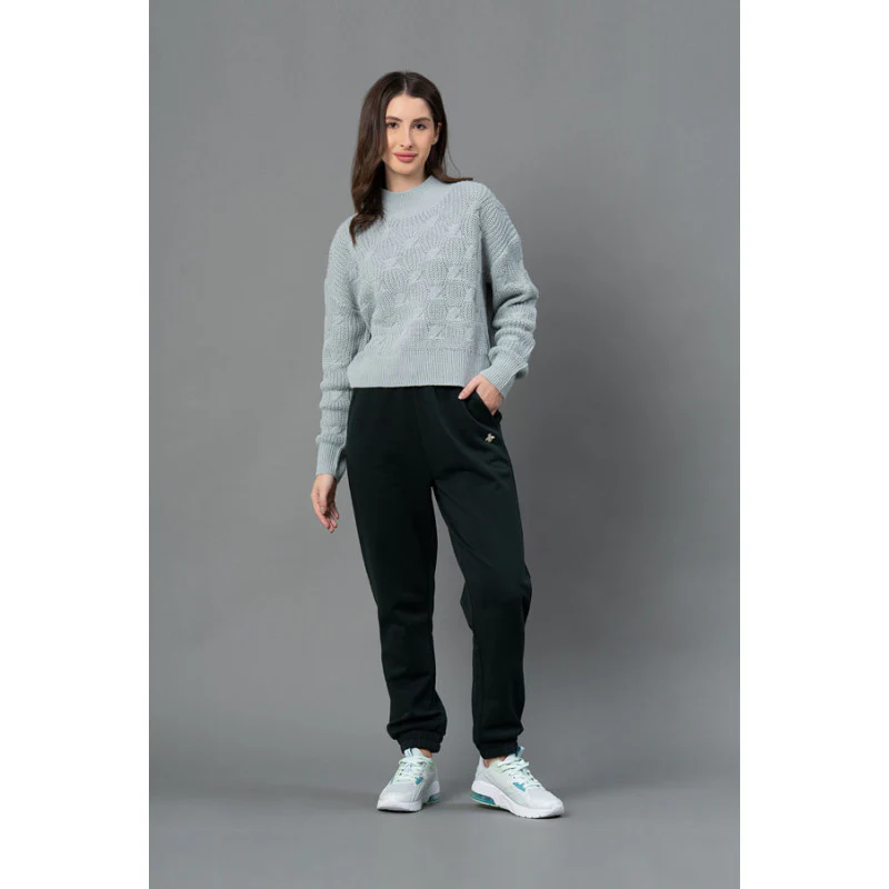 Women Pastel Green Texture Design Sweater - Image 5