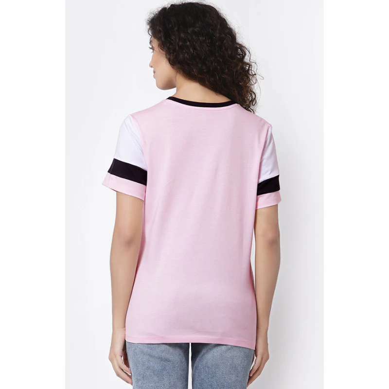 Women Pink Round Neck T-Shirt - Image 4