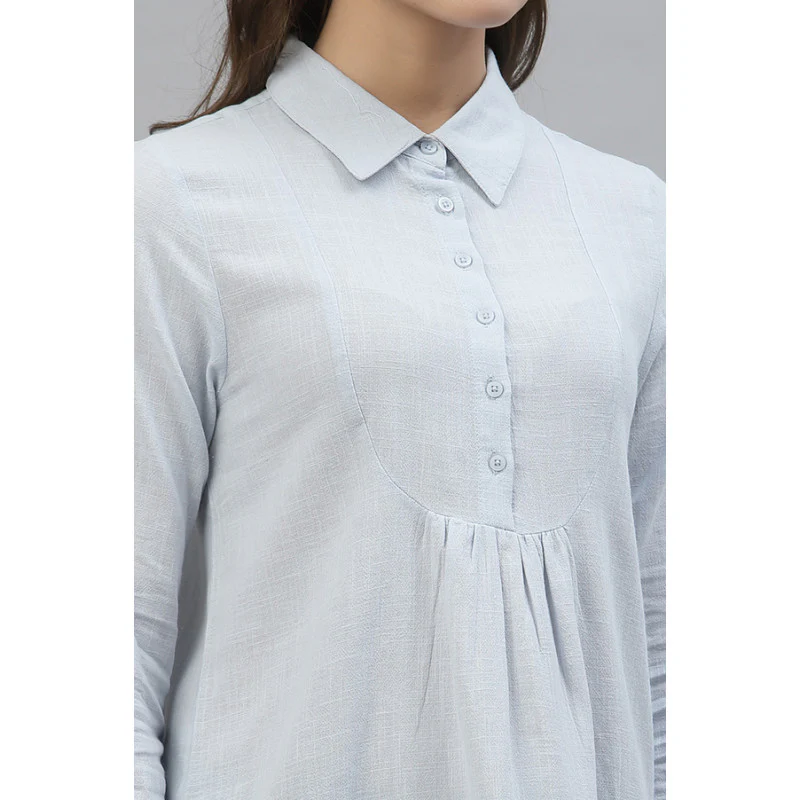 Women Powder Blue Blouse Top - Image 4