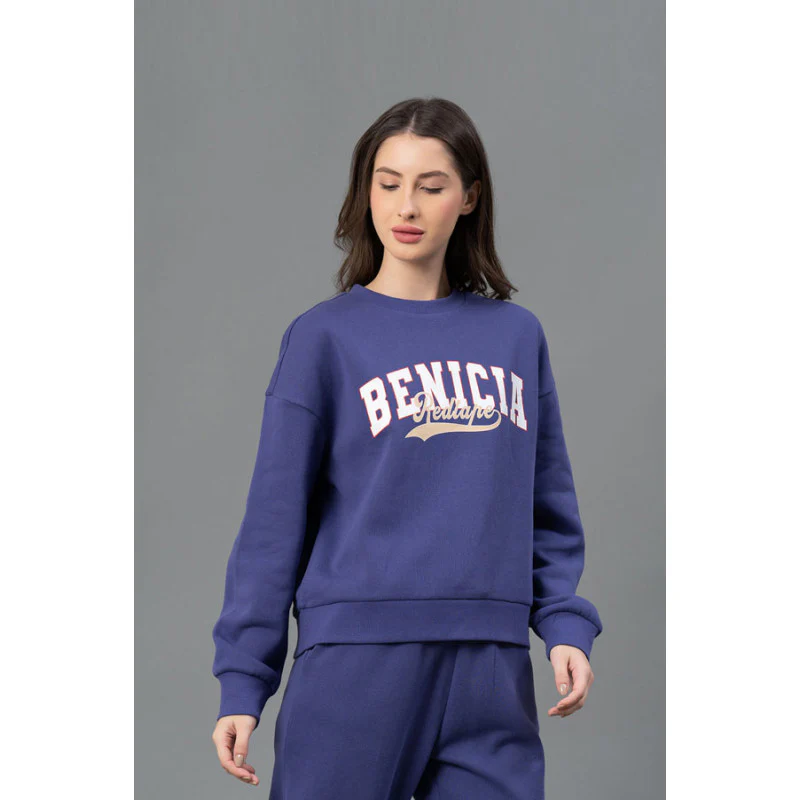 Women Purple Graphic Print Sweatshirt - Image 2