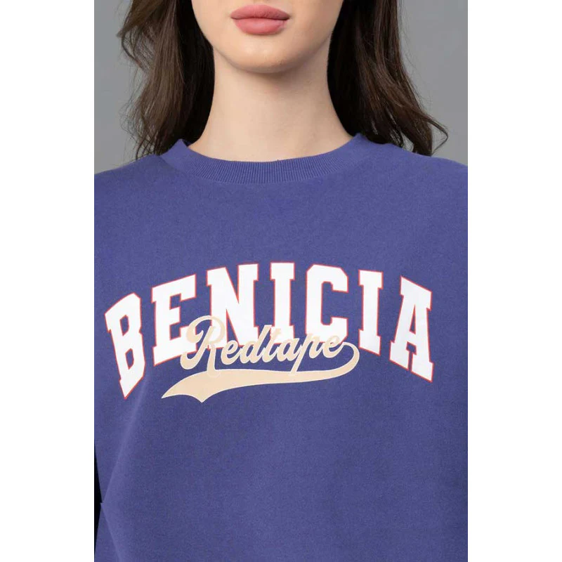 Women Purple Graphic Print Sweatshirt - Image 4