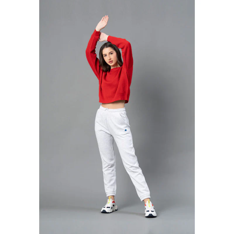Women Red Solid Sweater - Image 5
