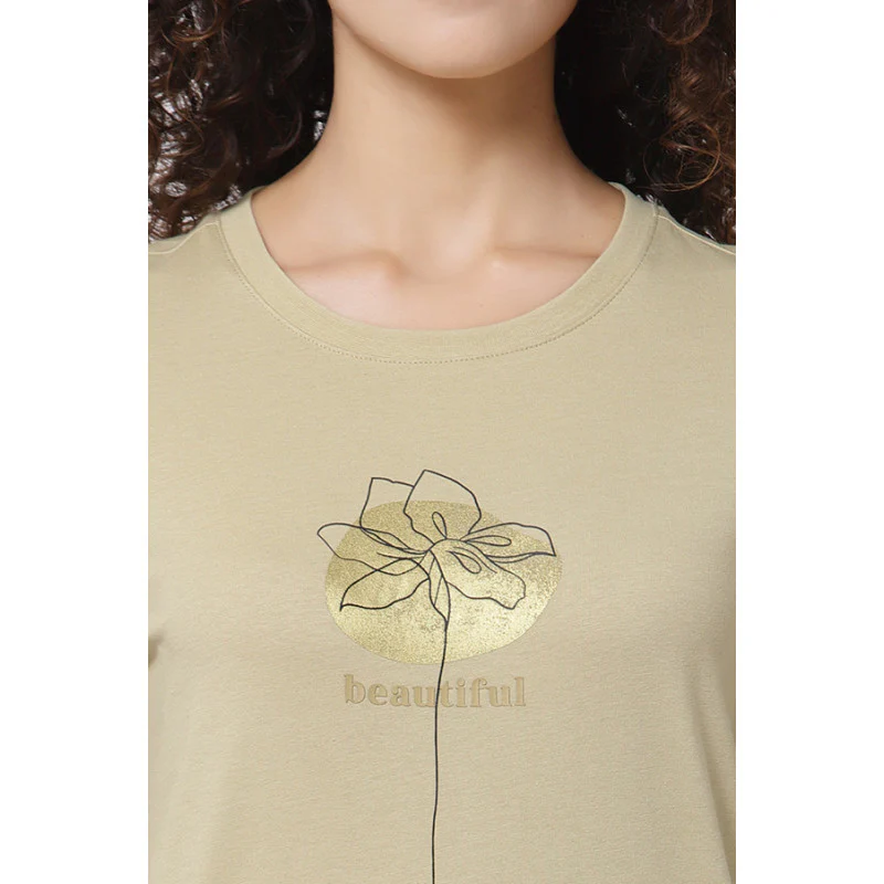 Women Slate Green Half Sleeve T-Shirt - Image 2