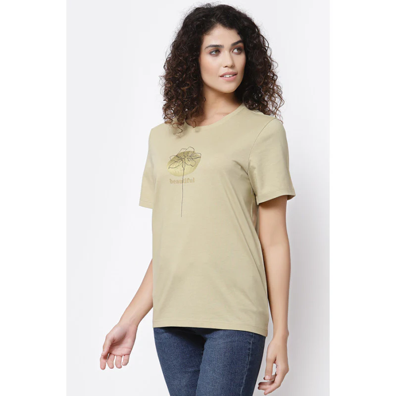Women Slate Green Half Sleeve T-Shirt - Image 3