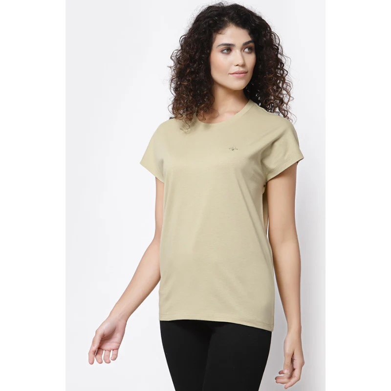 Women Slate Green Round Neck T-Shirt - Image 3