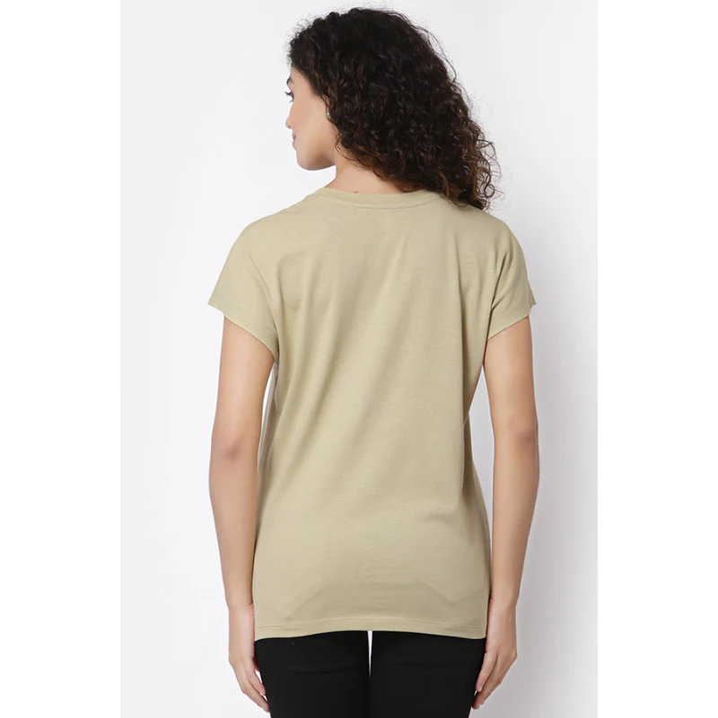 Women Slate Green Round Neck T-Shirt - Image 4