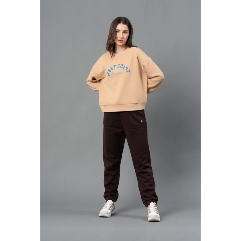 Women Tan Graphic Print Sweatshirt - Image 5