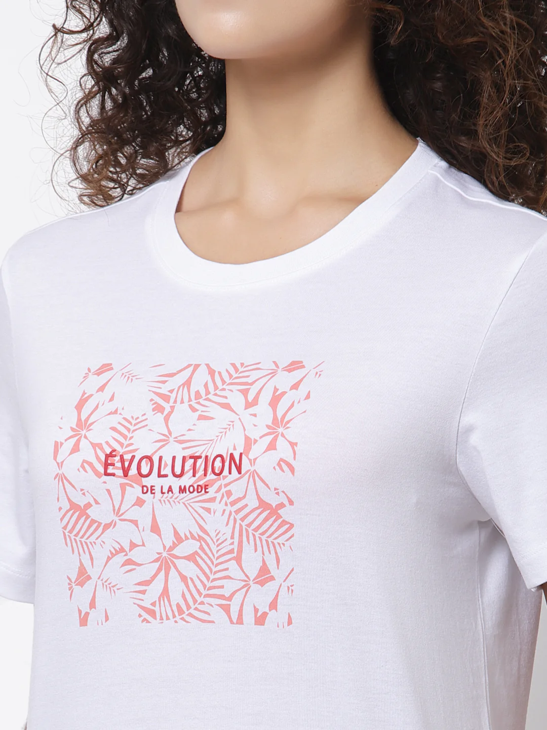 Women White Half Sleeve T-Shirt - Image 2