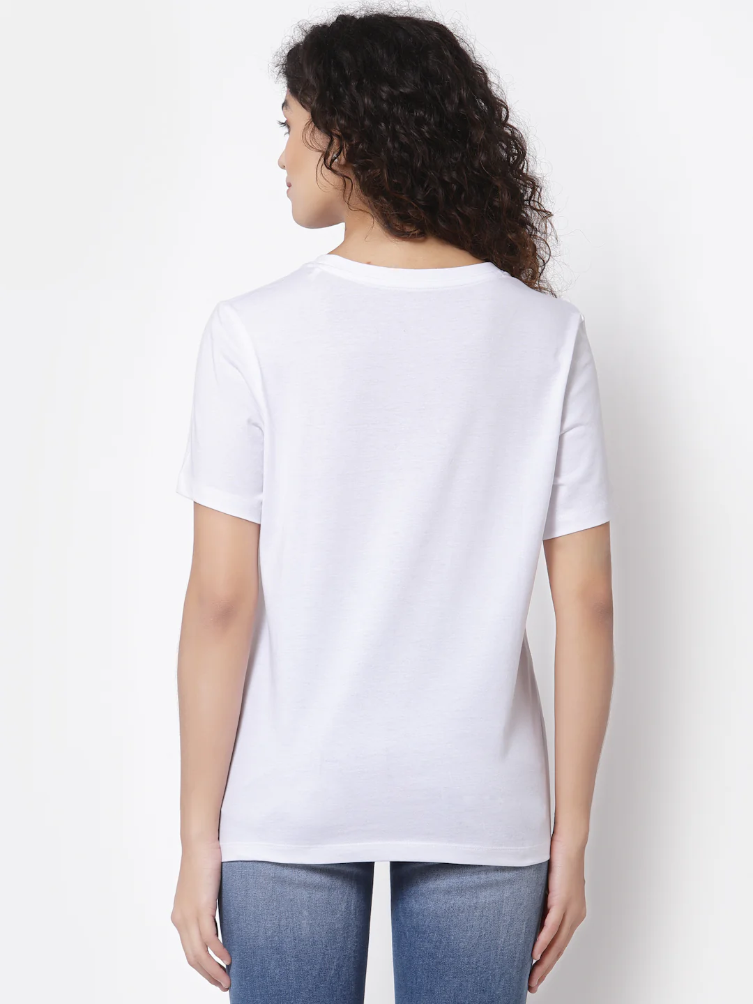 Women White Half Sleeve T-Shirt - Image 4