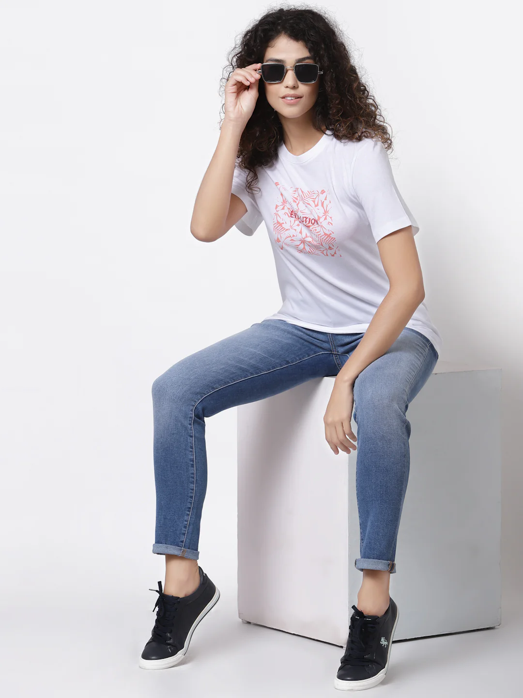 Women White Half Sleeve T-Shirt - Image 5