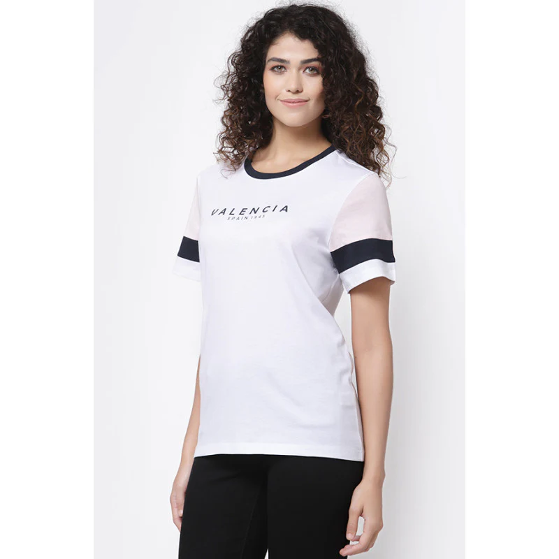 Women White Round Neck T-Shirt - Image 3