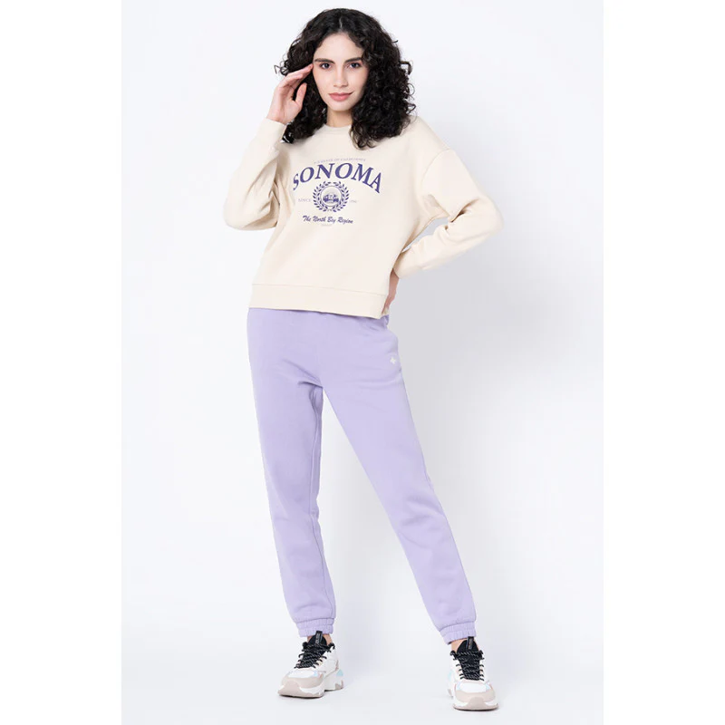 Women's Beige Graphic Print Sweatshirt - Image 5
