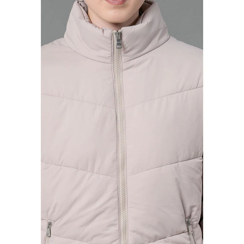 Women's Beige Padded Jacket - Image 4