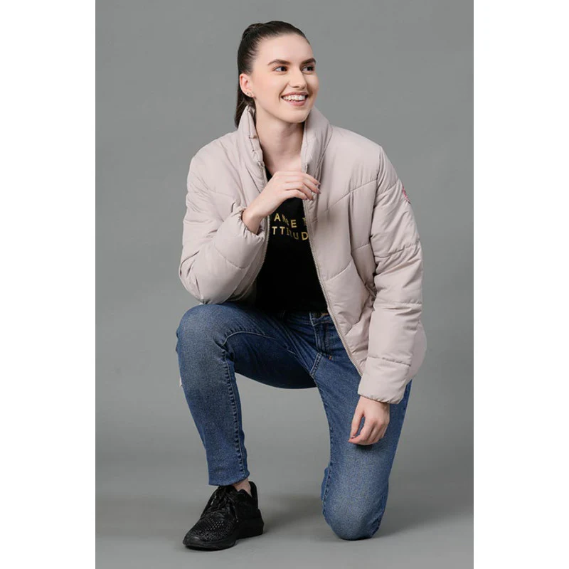 Women's Beige Padded Jacket - Image 5