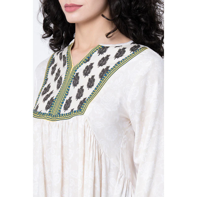 Women's Beige Printed Tunic - Image 4
