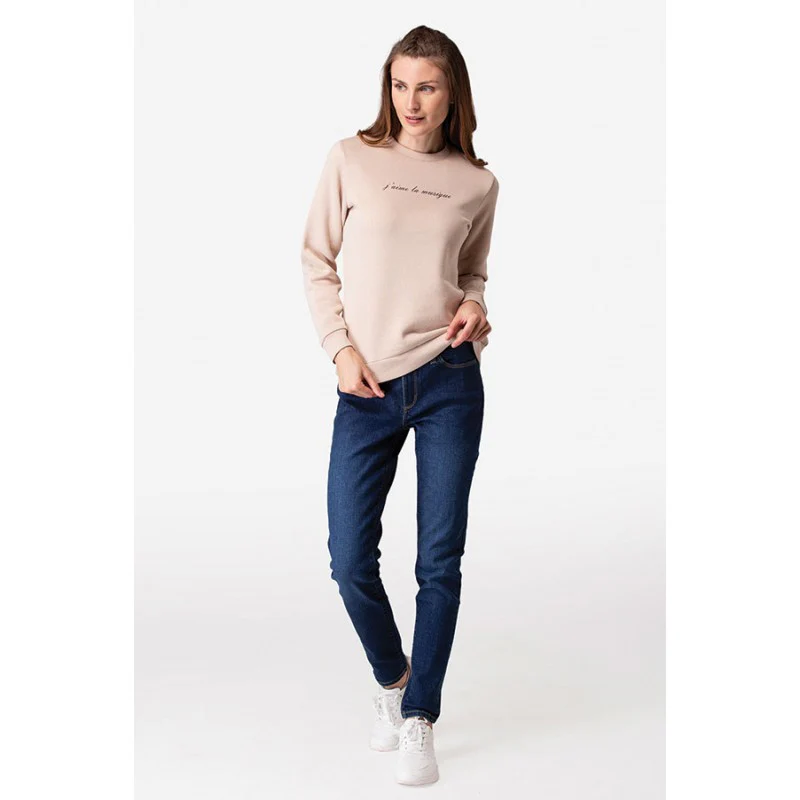 Women's Beige Sweatshirt - Image 5