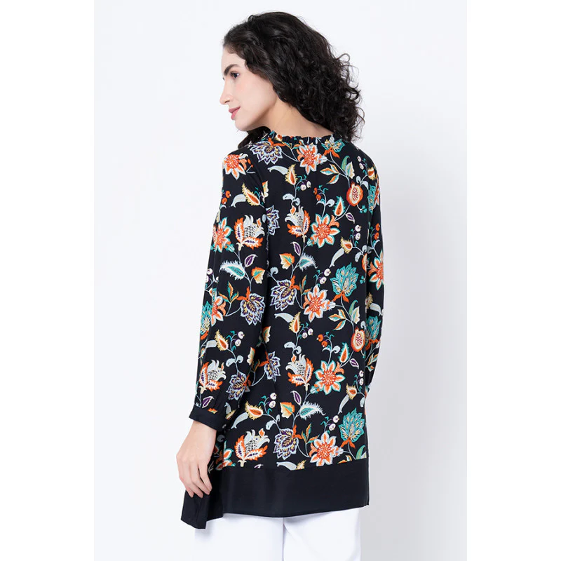 Women's Black Floral Tunic - Image 3