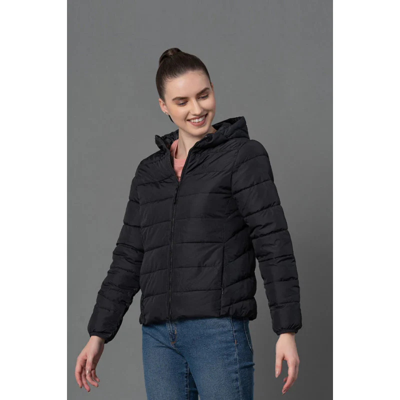 Women's Black Padded Jacket - Image 2