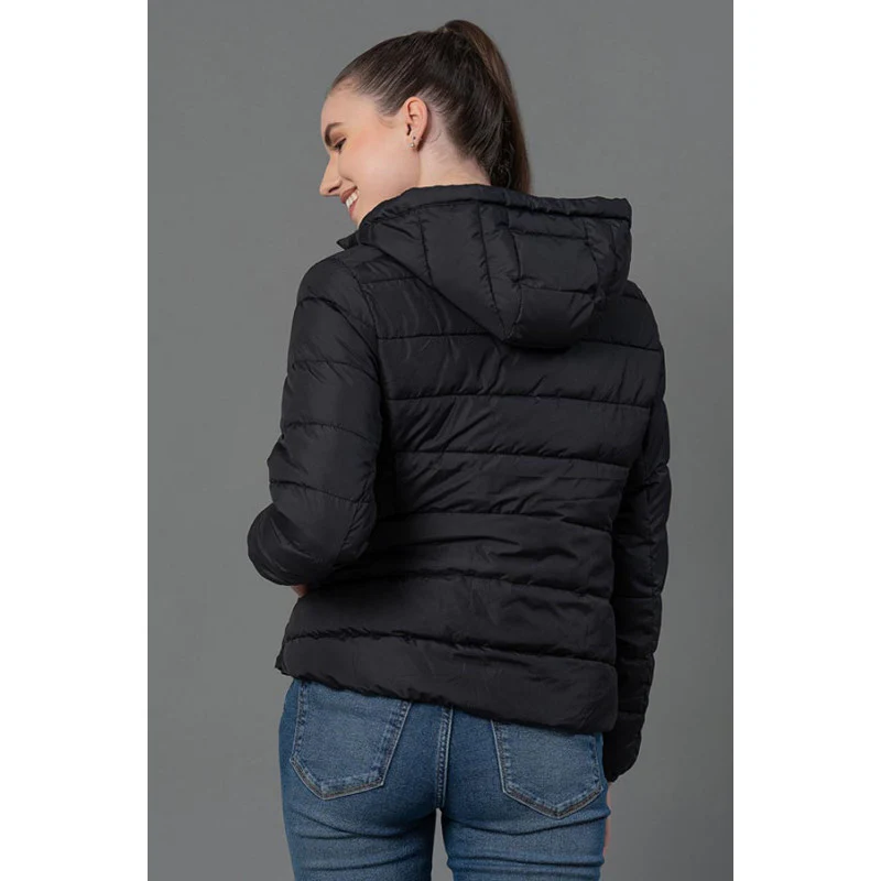 Women's Black Padded Jacket - Image 3
