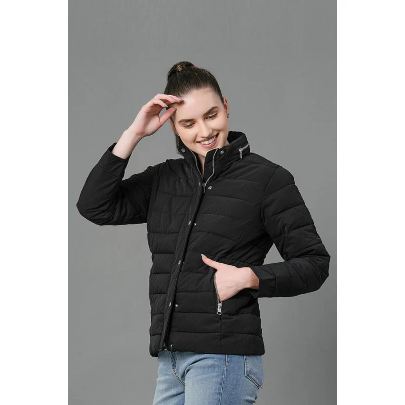 Women's Black Padded Jacket - Image 2