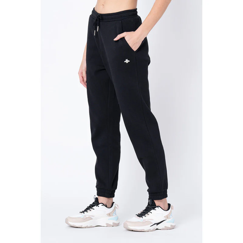 Women's Black Solid Jogger - Image 2