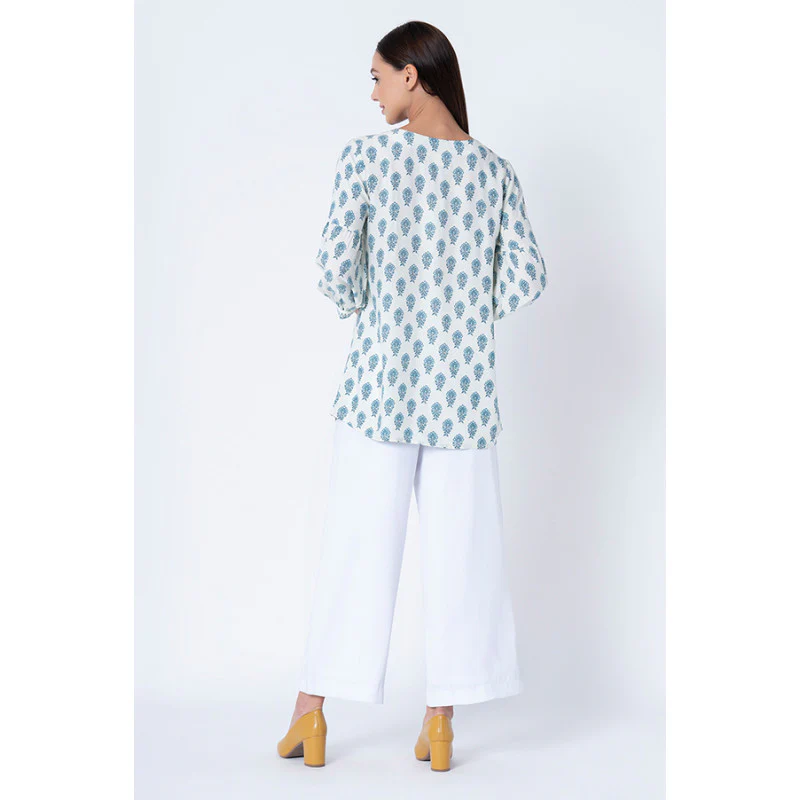 Women's Blue Printed Tunic - Image 3