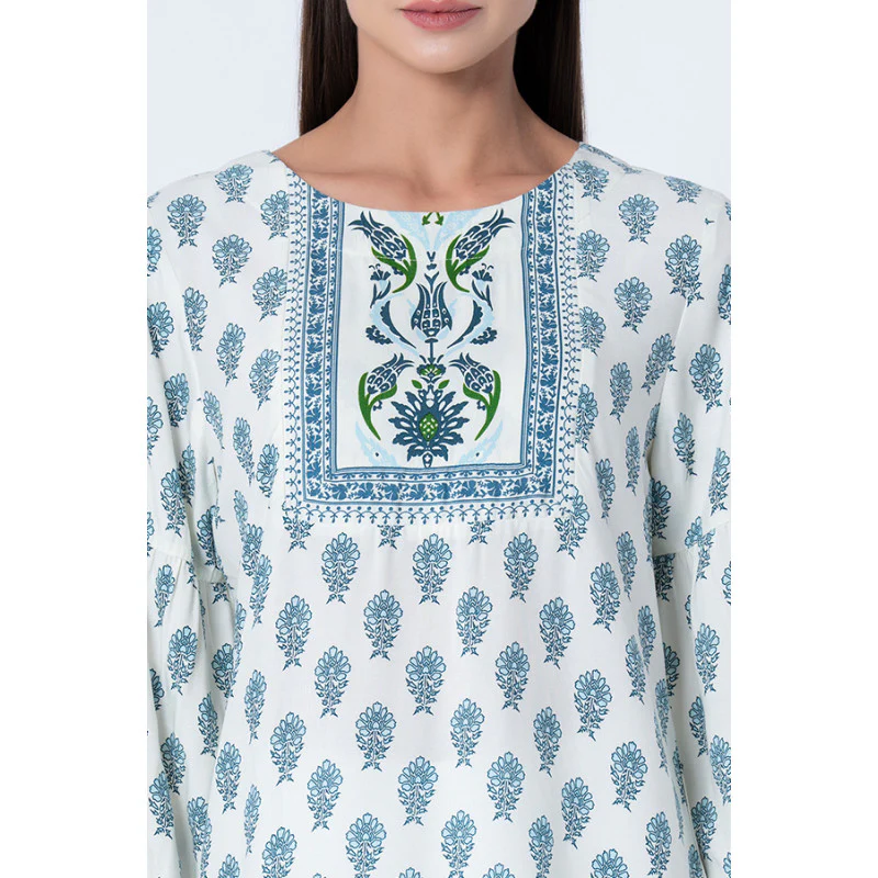 Women's Blue Printed Tunic - Image 4