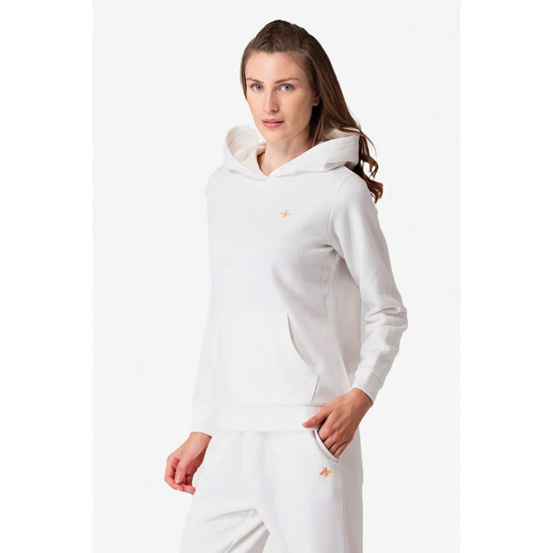 Women's Bright Off White Hoodie Sweatshirt - Image 2