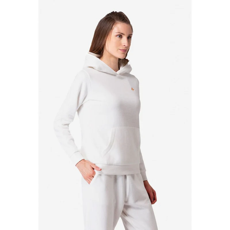 Women's Bright Off White Hoodie Sweatshirt - Image 3