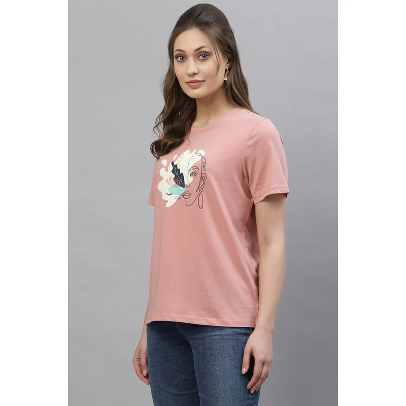 Women's Coral Haze Graphic Print T-Shirt - Image 2