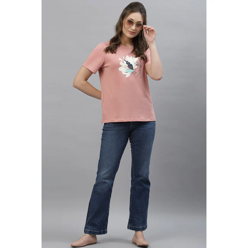 Women's Coral Haze Graphic Print T-Shirt - Image 5