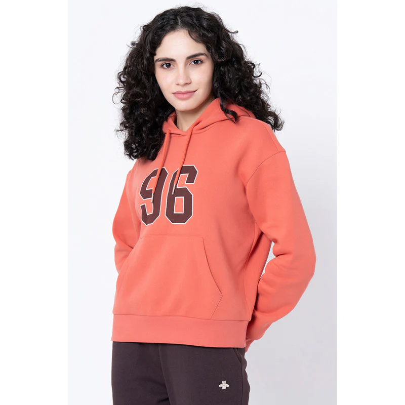 Women's Coral Typography Hoodie - Image 2
