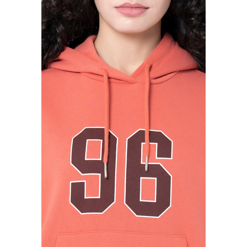 Women's Coral Typography Hoodie - Image 4