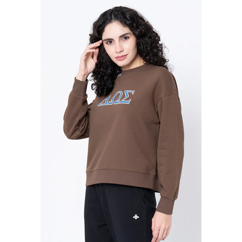 Women's Dark Brown Graphic Print Sweatshirt - Image 2