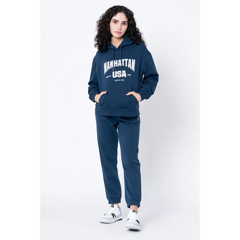 Women's Deep Blue Solid Jogger - Image 5