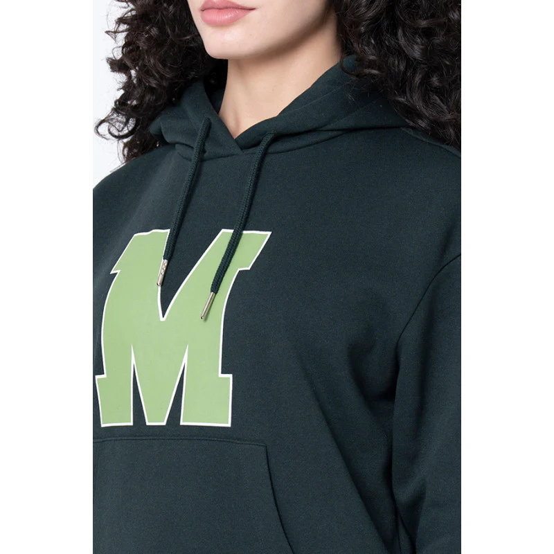 Women's Deep Green Typography Hoodie - Image 4