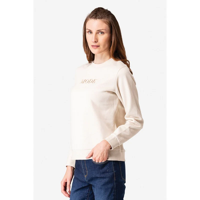 Women's Dull Off White Sweatshirt - Image 2