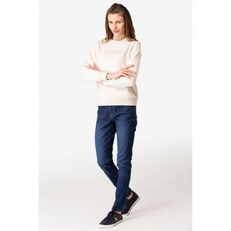 Women's Dull Off White Sweatshirt - Image 5