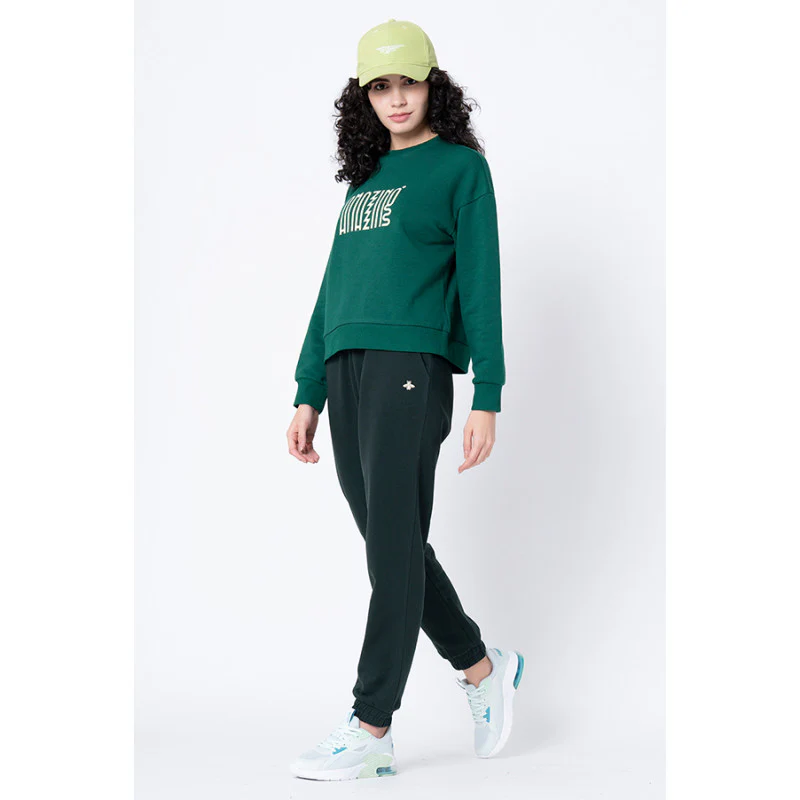 Women's Green Graphic Print Sweatshirt - Image 5