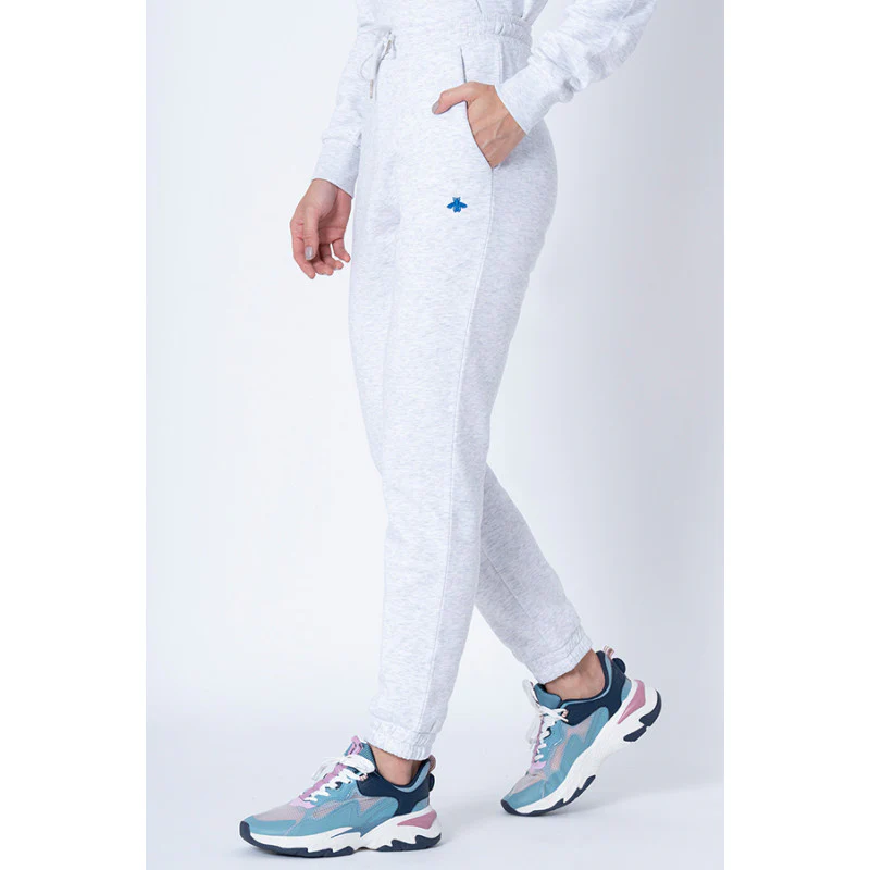 Women's Grey Melange Solid Jogger - Image 2