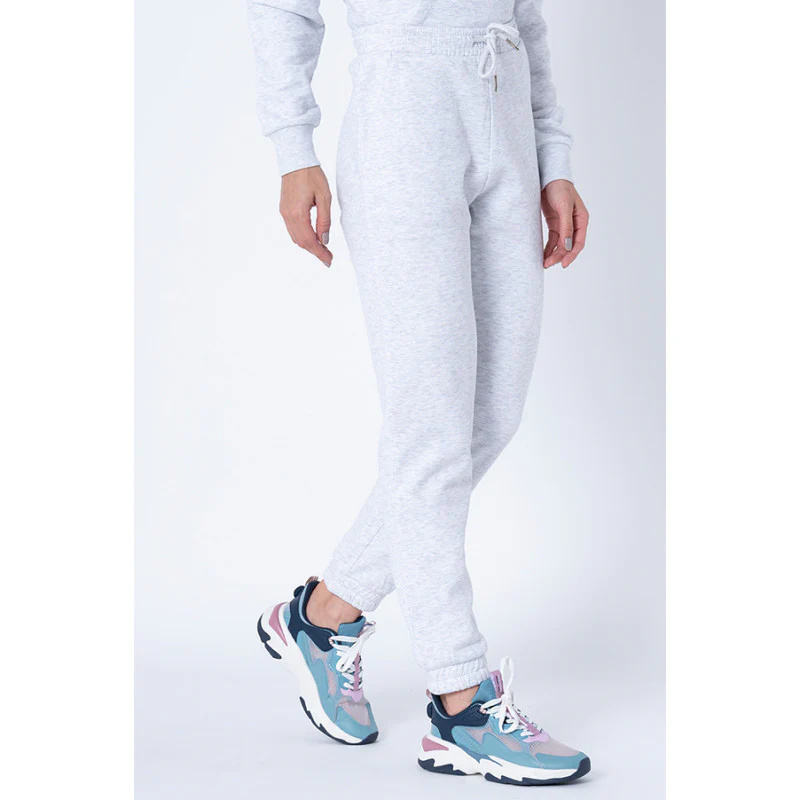 Women's Grey Melange Solid Jogger - Image 4