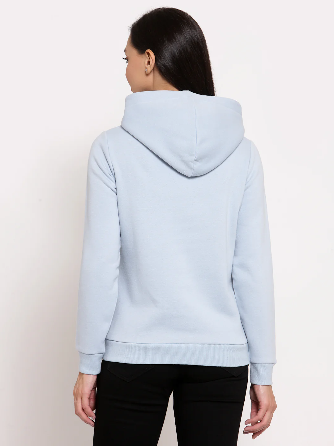 Women's Light Blue Hoodie Sweatshirt - Image 3