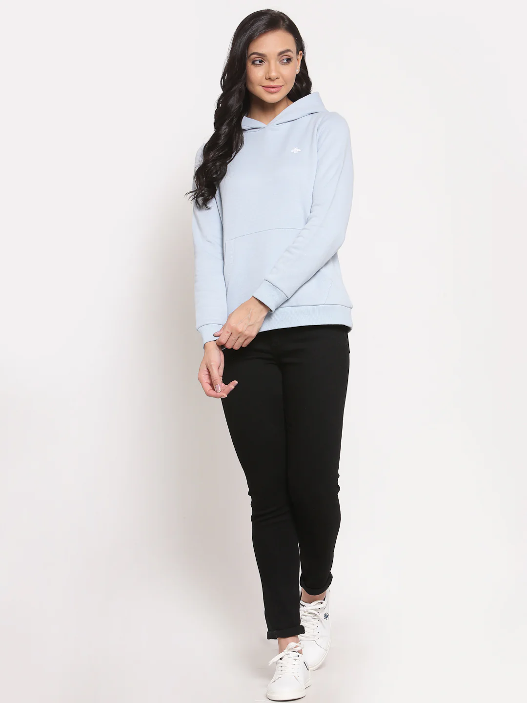 Women's Light Blue Hoodie Sweatshirt - Image 5
