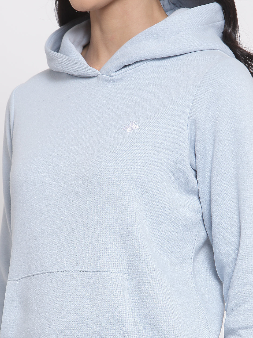 Women's Light Blue Hoodie Sweatshirt - Image 6